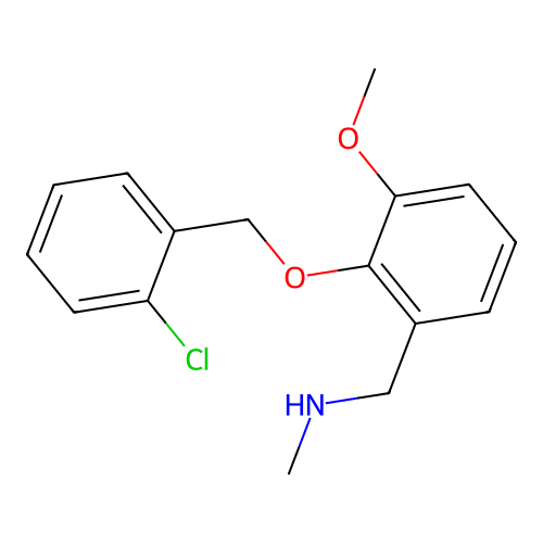 N-{2-[(2-chlorobenzyl)oxy]-3-methoxybenzyl}-N-methylamine structure