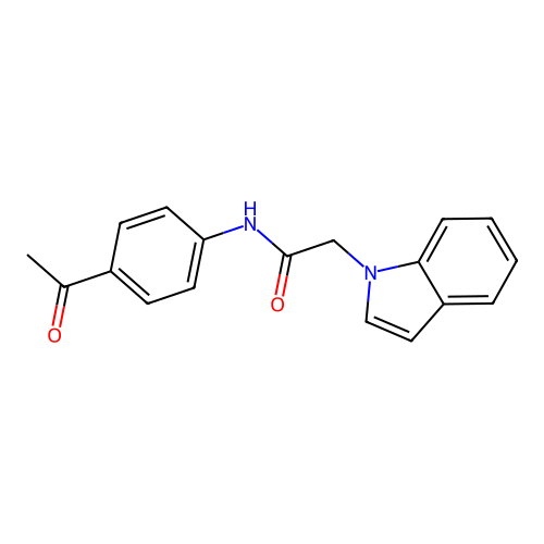 N-(4-acetylphenyl)-2-(1H-indol-1-yl)acetamide structure