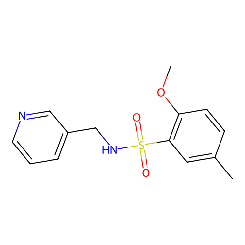 2-methoxy-5-methyl-N-(pyridin-3-ylmethyl)benzenesulfonamide structure