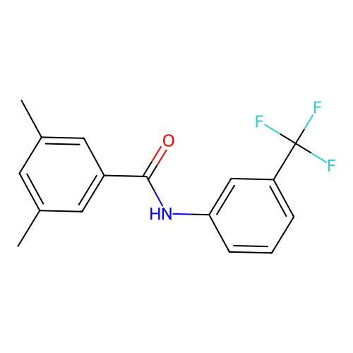 3,5-dimethyl-N-[3-(trifluoromethyl)phenyl]benzamide structure