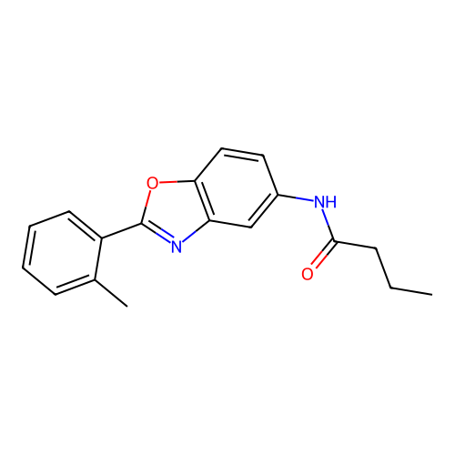 N-[2-(2-methylphenyl)-1,3-benzoxazol-5-yl]butanamide structure