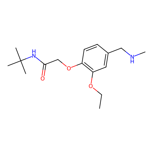 N-tert-butyl-2-[2-ethoxy-4-(methylaminomethyl)phenoxy]acetamide structure