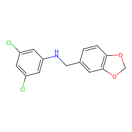N-(1,3-benzodioxol-5-ylmethyl)-3,5-dichloroaniline structure