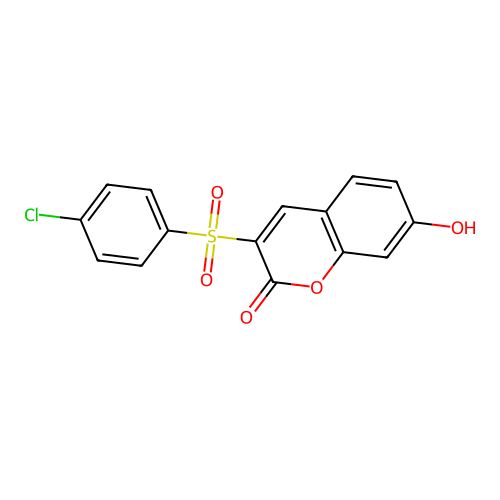 3-[(4-chlorophenyl)sulfonyl]-7-hydroxy-2H-chromen-2-one structure