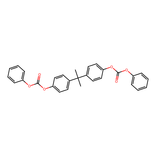 Diphenyl propane-2,2-diyldibenzene-4,1-diyl biscarbonate structure