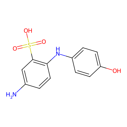 5-氨基-2-(4-羟基苯胺基)苯磺酸 structure