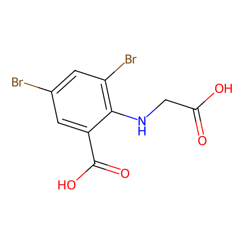 3,5-Dibromo-2-((carboxymethyl)amino)benzoic acid structure