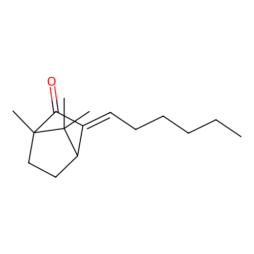 3-Hexylidene-1,7,7-trimethylbicyclo[2.2.1]heptan-2-one structure