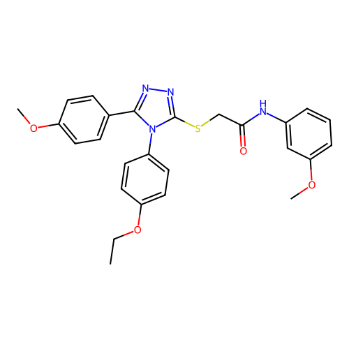 2-{[4-(4-ethoxyphenyl)-5-(4-methoxyphenyl)-4H-1,2,4-triazol-3-yl]sulfanyl}-N-(3-methoxyphenyl)acetamide structure