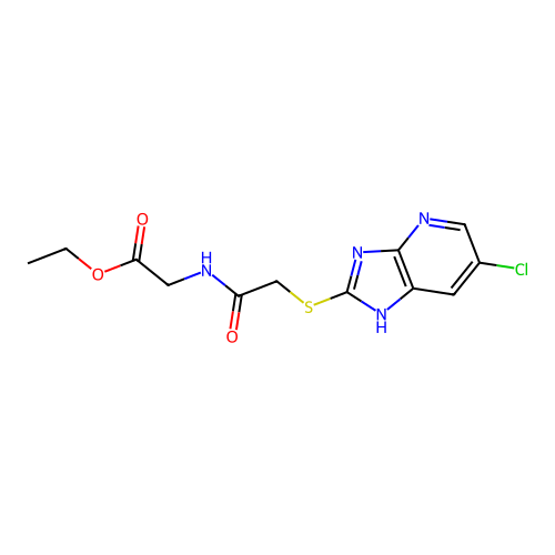 ethyl N-{[(6-chloro-1H-imidazo[4,5-b]pyridin-2-yl)sulfanyl]acetyl}glycinate structure