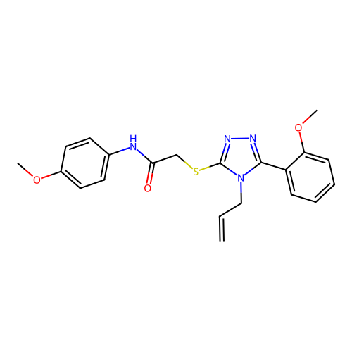 N-(4-methoxyphenyl)-2-{[5-(2-methoxyphenyl)-4-(prop-2-en-1-yl)-4H-1,2,4-triazol-3-yl]sulfanyl}acetamide structure