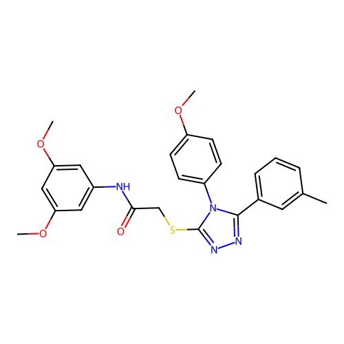 N-(3,5-dimethoxyphenyl)-2-{[4-(4-methoxyphenyl)-5-(3-methylphenyl)-4H-1,2,4-triazol-3-yl]sulfanyl}acetamide structure