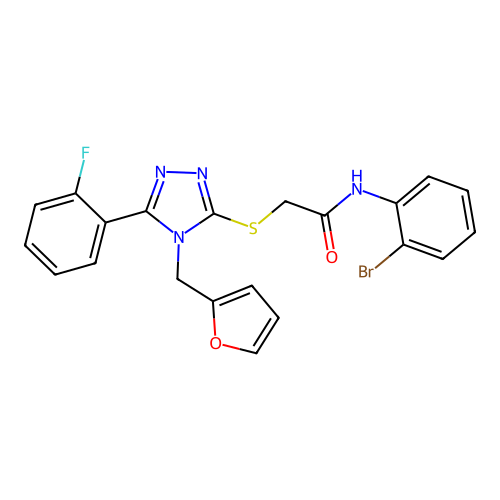 N-(2-bromophenyl)-2-{[5-(2-fluorophenyl)-4-(furan-2-ylmethyl)-4H-1,2,4-triazol-3-yl]sulfanyl}acetamide structure