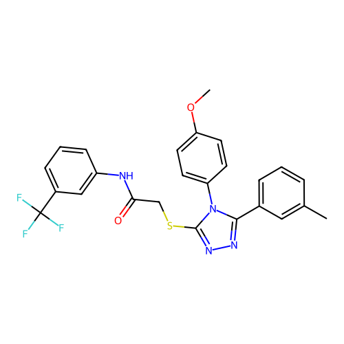 2-{[4-(4-methoxyphenyl)-5-(3-methylphenyl)-4H-1,2,4-triazol-3-yl]sulfanyl}-N-[3-(trifluoromethyl)phenyl]acetamide structure