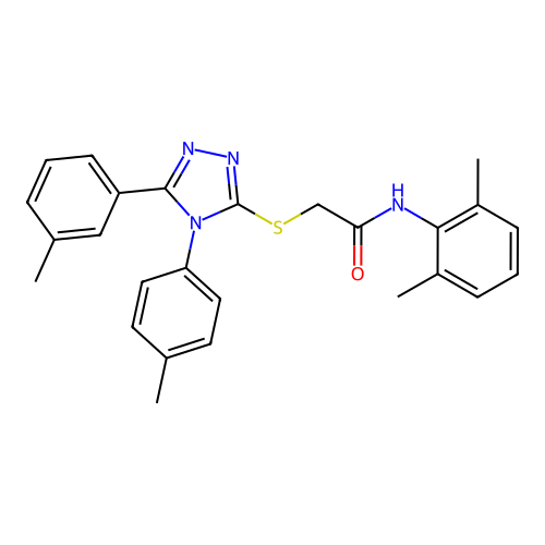 N-(2,6-dimethylphenyl)-2-((5-(m-tolyl)-4-(p-tolyl)-4H-1,2,4-triazol-3-yl)thio)acetamide structure