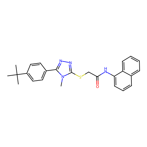 2-{[5-(4-tert-butylphenyl)-4-methyl-4H-1,2,4-triazol-3-yl]sulfanyl}-N-(naphthalen-1-yl)acetamide structure