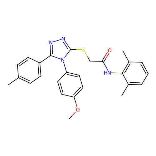 N-(2,6-dimethylphenyl)-2-{[4-(4-methoxyphenyl)-5-(4-methylphenyl)-4H-1,2,4-triazol-3-yl]sulfanyl}acetamide structure