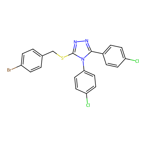 4,5-Bis(4-chlorophenyl)-3-[(4-bromophenyl)methylthio]-1,2,4-triazole structure