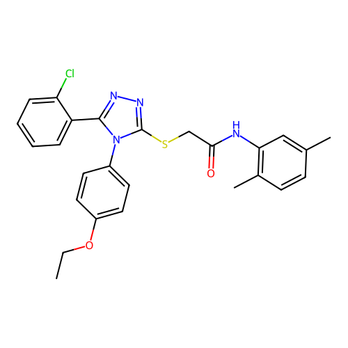 2-{[5-(2-chlorophenyl)-4-(4-ethoxyphenyl)-4H-1,2,4-triazol-3-yl]sulfanyl}-N-(2,5-dimethylphenyl)acetamide structure