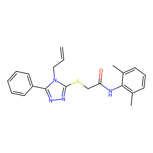 N-(2,6-dimethylphenyl)-2-{[5-phenyl-4-(prop-2-en-1-yl)-4H-1,2,4-triazol-3-yl]sulfanyl}acetamide structure