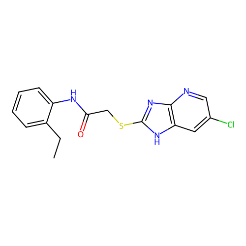 2-[(6-chloro-1H-imidazo[4,5-b]pyridin-2-yl)sulfanyl]-N-(2-ethylphenyl)acetamide structure