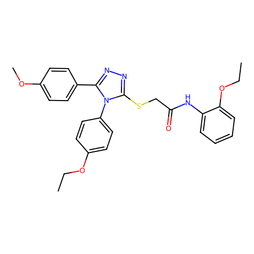N-(2-ethoxyphenyl)-2-{[4-(4-ethoxyphenyl)-5-(4-methoxyphenyl)-4H-1,2,4-triazol-3-yl]sulfanyl}acetamide structure