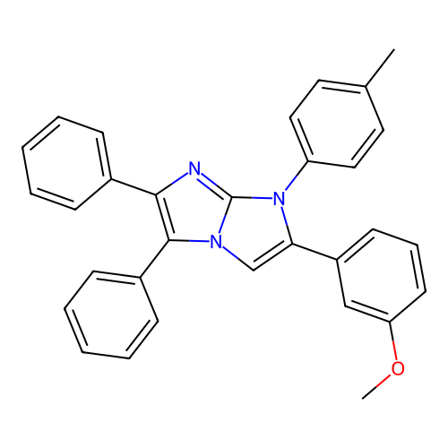2-(3-methoxyphenyl)-1-(4-methylphenyl)-5,6-diphenyl-1H-imidazo[1,2-a]imidazole structure