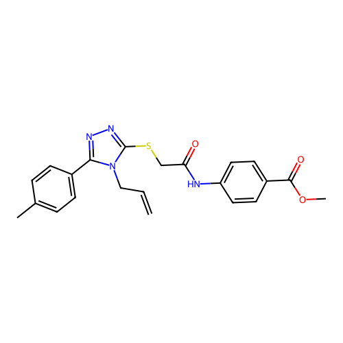 Methyl 4-[[2-[[5-(4-methylphenyl)-4-prop-2-enyl-1,2,4-triazol-3-yl]sulfanyl]acetyl]amino]benzoate structure