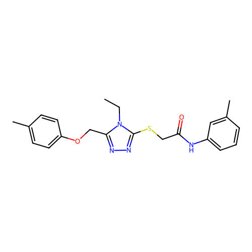 2-((4-ethyl-5-((p-tolyloxy)methyl)-4H-1,2,4-triazol-3-yl)thio)-N-(m-tolyl)acetamide structure