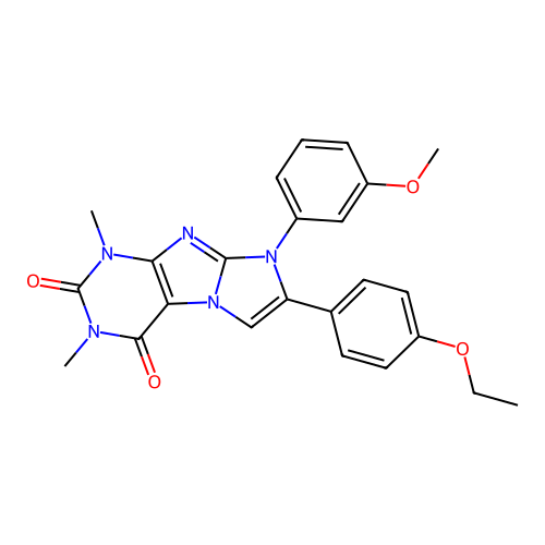 7-(4-ethoxyphenyl)-8-(3-methoxyphenyl)-1,3-dimethyl-1H-imidazo[2,1-f]purine-2,4(3H,8H)-dione structure