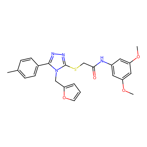 N-(3,5-dimethoxyphenyl)-2-{[4-(furan-2-ylmethyl)-5-(4-methylphenyl)-4H-1,2,4-triazol-3-yl]sulfanyl}acetamide structure