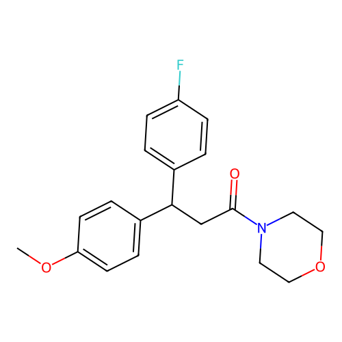 3-(4-Fluorophenyl)-3-(4-methoxyphenyl)-1-morpholin-4-ylpropan-1-one structure