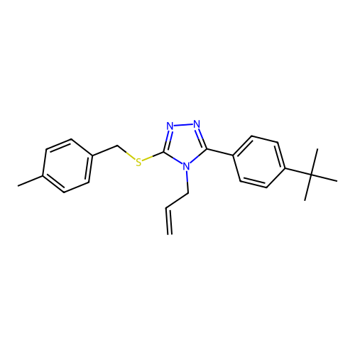 3-(4-tert-butylphenyl)-5-[(4-methylphenyl)methylsulfanyl]-4-prop-2-enyl-1,2,4-triazole structure