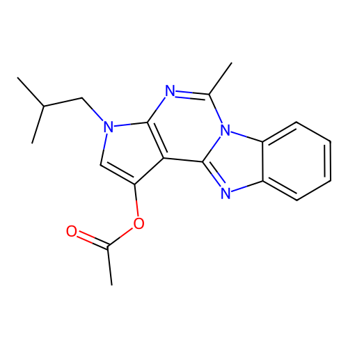 3-isobutyl-5-methyl-3H-benzo[4,5]imidazo[1,2-c]pyrrolo[3,2-e]pyrimidin-1-yl acetate structure