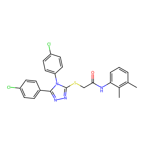 2-[[4,5-bis(4-chlorophenyl)-1,2,4-triazol-3-yl]sulfanyl]-N-(2,3-dimethylphenyl)acetamide structure