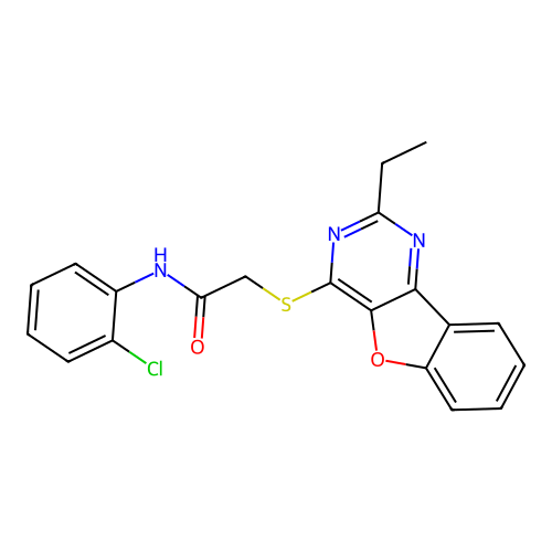 N-(2-chlorophenyl)-2-((2-ethylbenzofuro[3,2-d]pyrimidin-4-yl)thio)acetamide structure