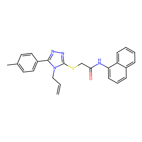 2-((4-allyl-5-(p-tolyl)-4H-1,2,4-triazol-3-yl)thio)-N-(naphthalen-1-yl)acetamide structure