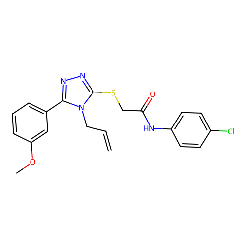 N-(4-chlorophenyl)-2-{[5-(3-methoxyphenyl)-4-(prop-2-en-1-yl)-4H-1,2,4-triazol-3-yl]sulfanyl}acetamide structure