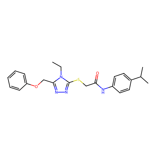 2-{[4-ethyl-5-(phenoxymethyl)-4H-1,2,4-triazol-3-yl]sulfanyl}-N-[4-(propan-2-yl)phenyl]acetamide structure