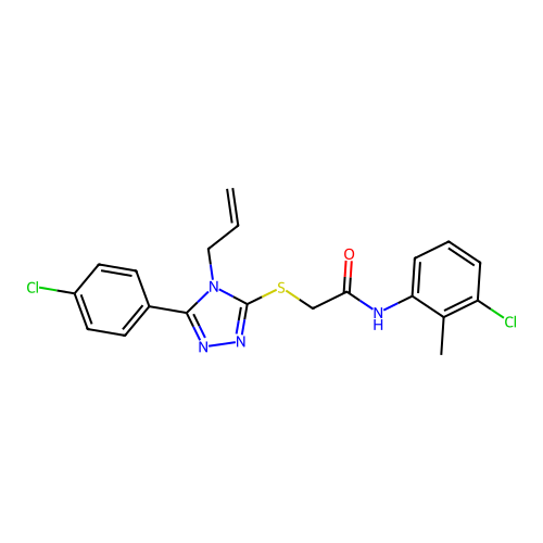 N-(3-chloro-2-methylphenyl)-2-{[5-(4-chlorophenyl)-4-(prop-2-en-1-yl)-4H-1,2,4-triazol-3-yl]sulfanyl}acetamide structure