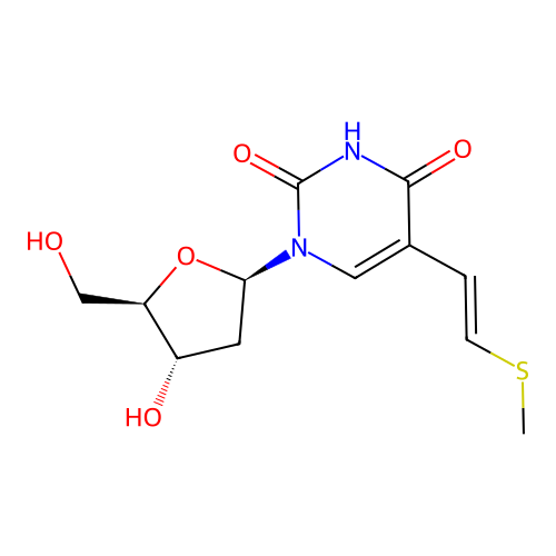 2'-Deoxy-5-[(1E)-2-(methylthio)ethenyl]uridine structure