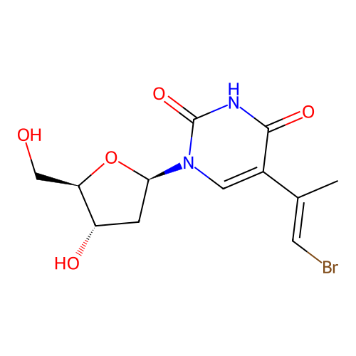 5-(2-Bromo-1-methylethenyl)-2'-deoxy,(E)uridine structure