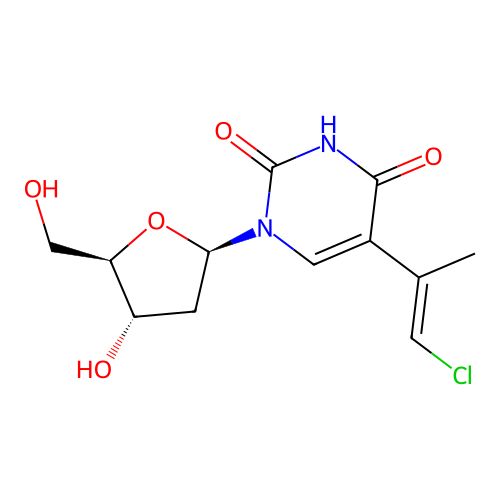 5-(2-Chloro-1-methylethenyl)-2'-deoxy-(E)uridine structure