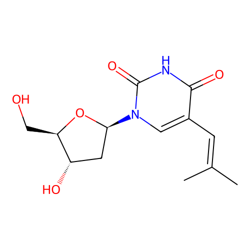 2'-Deoxy-5-(2-methyl-1-propenyl)uridine structure