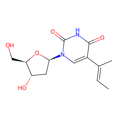 2'-Deoxy-5-(1-methyl-1-propenyl)-(E)uridine structure