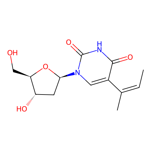 2'-Deoxy-5-(1-methyl-1-propenyl)-(Z)uridine structure