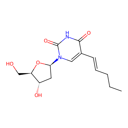 2'-Deoxy-5-(1-pentenyl)uridine structure