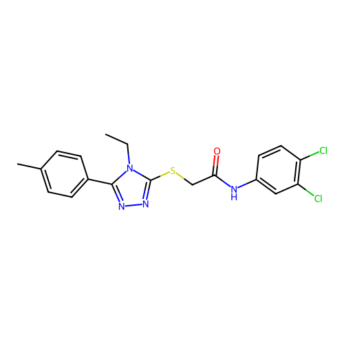 N-(3,4-dichlorophenyl)-2-[[4-ethyl-5-(4-methylphenyl)-1,2,4-triazol-3-yl]sulfanyl]acetamide structure