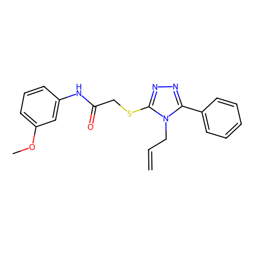 N-(3-methoxyphenyl)-2-{[5-phenyl-4-(prop-2-en-1-yl)-4H-1,2,4-triazol-3-yl]sulfanyl}acetamide structure