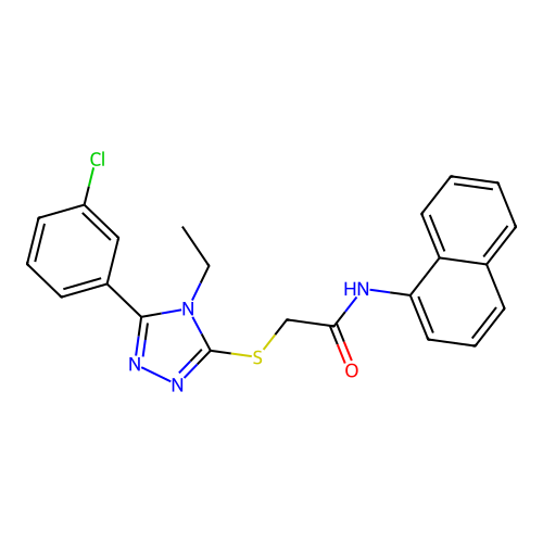 2-{[5-(3-chlorophenyl)-4-ethyl-4H-1,2,4-triazol-3-yl]sulfanyl}-N-(naphthalen-1-yl)acetamide structure